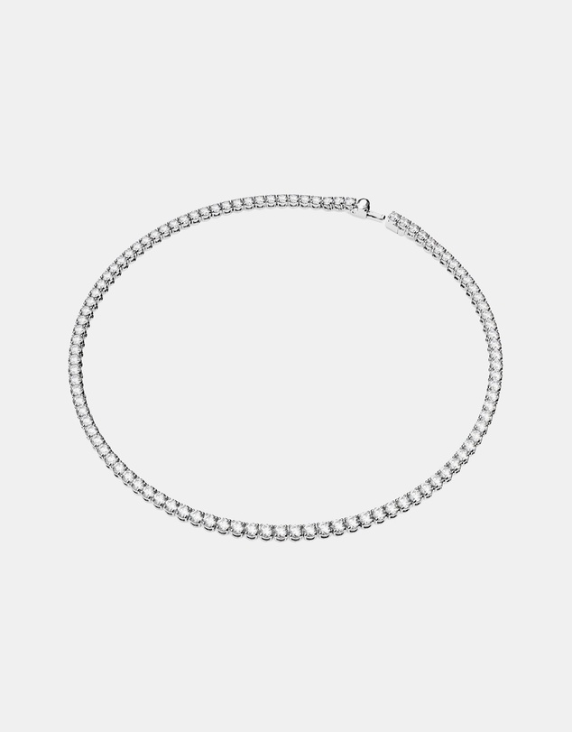 Swarovski - Matrix Tennis set, Round cut, White, Rhodium plated