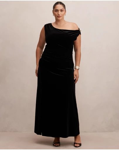 Forever New Curve - Winslet Curve Off Shoulder Velvet Gown