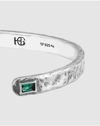 Haze & Glory - ICONIC EXCLUSIVE - Bracelet Men Emerald Heritage Bangle 925 Sterling Silver