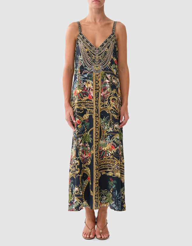 Camilla - V Neck Midi Slip Dress