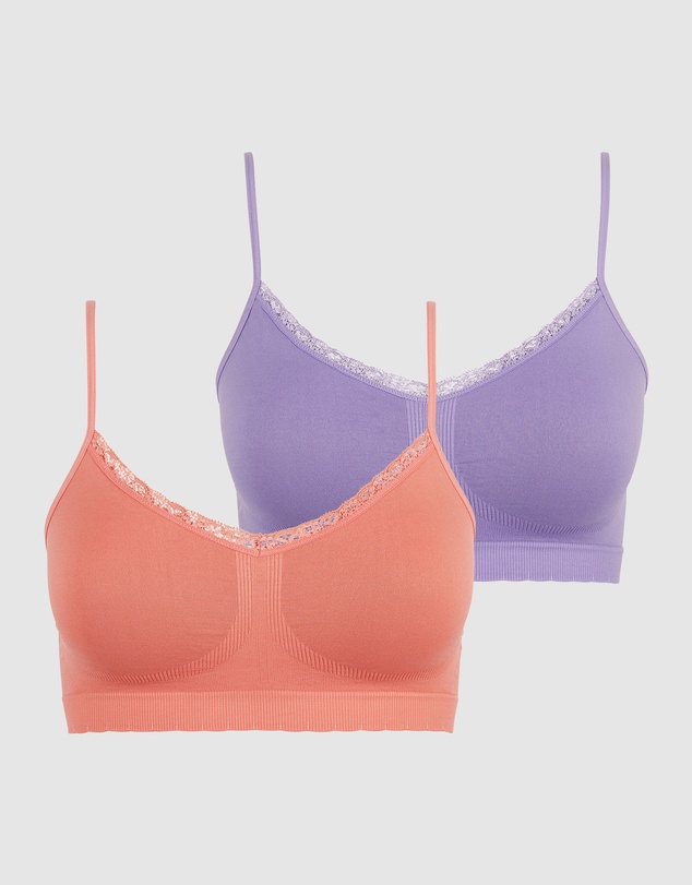 Billet Doux - Zen Attitude Crop Top Style Wirefree Bralette - 2 Pack