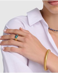 Nialaya Jewellery - 8mm Gold Stretch Bangle