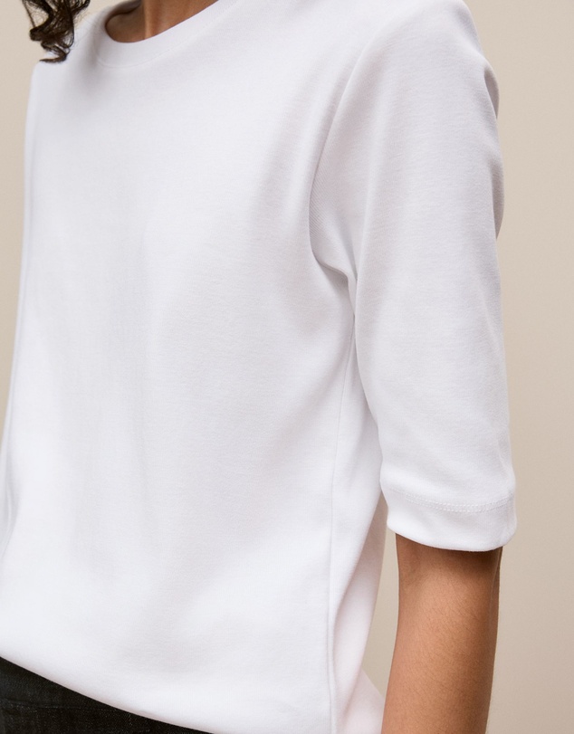 Trenery - Australian Cotton Half Sleeve T-shirt in White