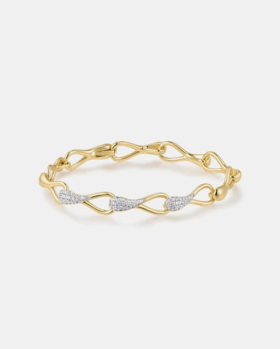 Ania Haie - Gold Pave Sculptural Interlocked Link Bracelet