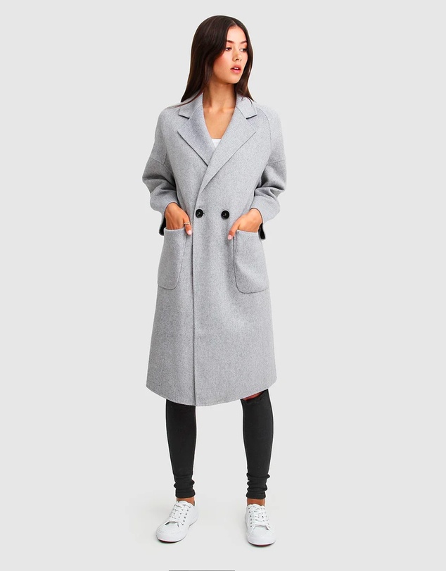 Belle & Bloom - Publisher Double-Breasted Wool Blend Coat