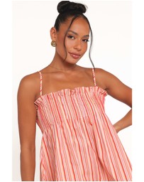 Petal & Pup - Carson Pleated Top - Peach Stripe