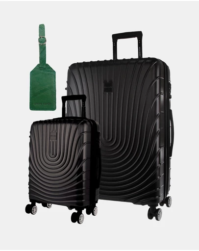 Pierre Cardin - Pierre Cardin Palais Hard Shell Large and Cabin 2-Piece Set + Luggage Tag