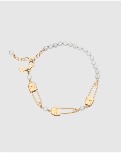 Karen Walker - Runaway Safety Pin & Pearls Bracelet