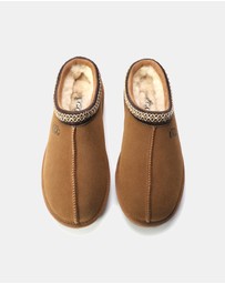 AusWooli Ugg Boots - Croydon Sheepskin Ankle Braid Slippers