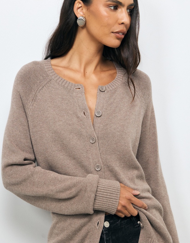 AERE - Nia Cotton Cashmere Blend Cardigan