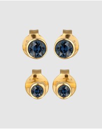 Elli Jewelry - Earrings Set with Circle Crystals 925 Sterling Silver Gold-plated