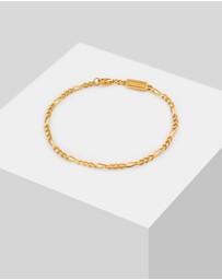 Kuzzoi - ICONIC EXCLUSIVE - Bracelet Figaro Chain Massive Basic Trend in 925 Sterling Silver Gold Plated