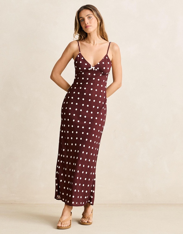 Rhythm - Polka Dot Bias Midi Dress - Iconic Exclusive