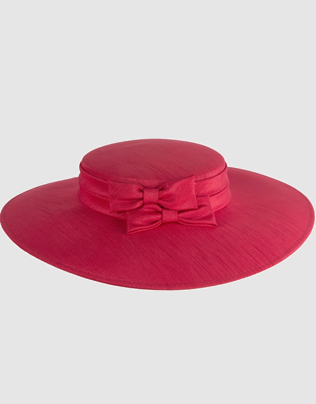 Max Alexander - Dark Red Wide Brim Boater Hat