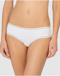 Natori - Bliss Lace Trim Pima Cotton Hipster Girl Brief