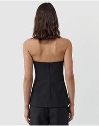 St. Agni - Wool Pinstripe Strapless Bodice