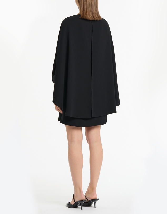 Carla Zampatti - Black Crepe Cape Mini Dress