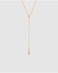 Elli Jewelry - Necklace Y-Shape Drop Crystal 925 Sterling Silver Gold-Plated