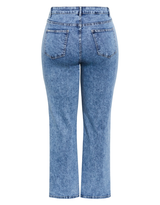City Chic - Plus size Harley Fit Ivy Straight Leg Regular Jean - mid wash
