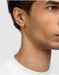 Swarovski - Stilla stud earrings, Round cut, White, Rose gold-tone plated
