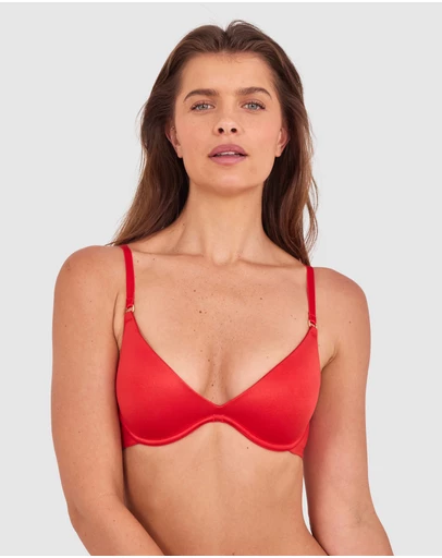 Bras N Things - Sexy Basics Push Up Scoop-Dark Red