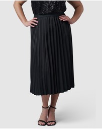 Pink Dusk by Curve Project - My Best Pleated Satin Skirt