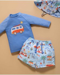 Purebaby - Board Short & Rashie Set- Kids-Babies