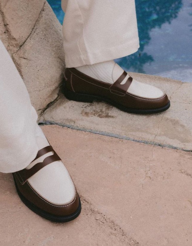 Duke + Dexter - Wilde Chestnut + White Penny Loafer - Men's