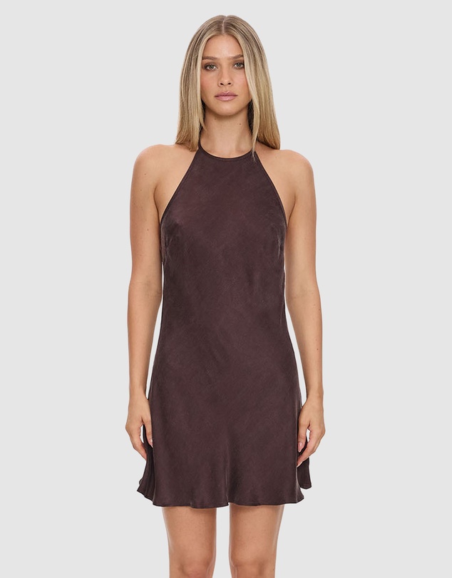 Thrills - Celeste Bias Halter Mini Dress