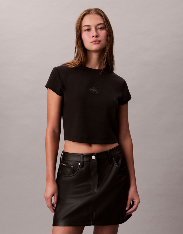 Calvin Klein Jeans - Monogram Logo Ribbed Baby Tee