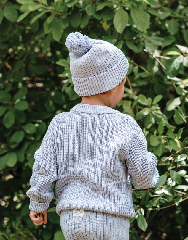 Kynd Baby - Organic Chunky Rib Knit Beanie in Sky Blue