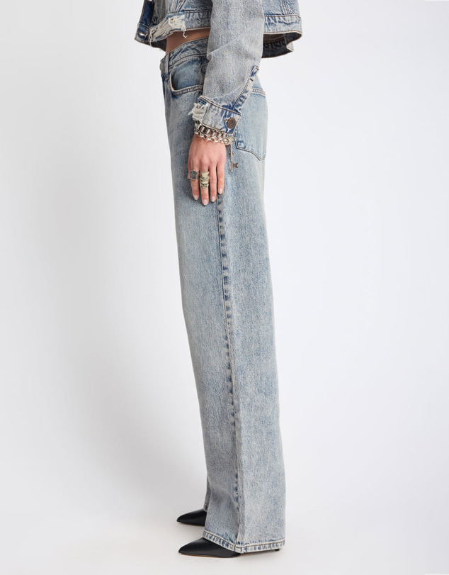 ONE TEASPOON - Icon High Waist Straight Leg Denim Jeans - Cloud Blue