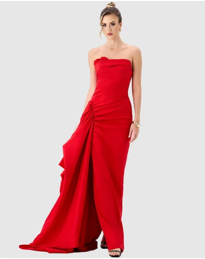 Bariano - Kerry Pleated Sash Gown