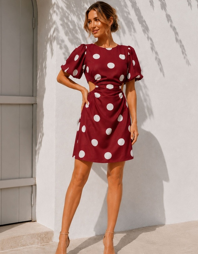 Esther & Co - Shahnaz Dress - Wine Spot