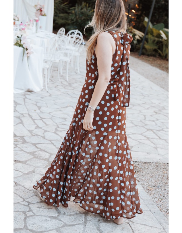 Petal & Pup - Keani Maxi Dress - Brown Polka Dot