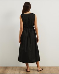 Atmos&Here - Cora Drawstring Poplin Midi Dress