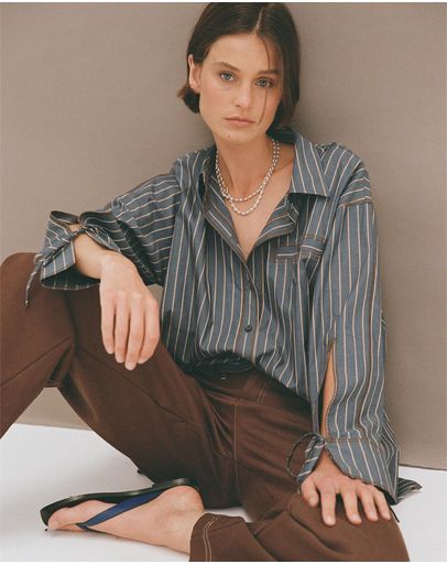 Muted Blue Stripe