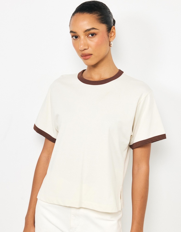AERE - Ciara Contrast Boxy T-Shirt