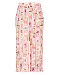 City Chic - Postcard Print Wide Leg Pant