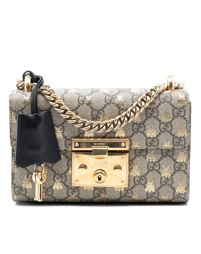 Pre-Loved by Azura Reborn - Pre-Loved Small GG Supreme Bee Padlock Crossbody