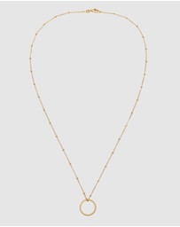 Elli Jewelry - Necklace Pendant Circle Twisted Balls in 925 Sterling Silver Gold Plated