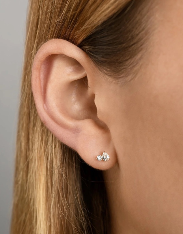 Von Treskow - Margot Flat Back Lab Diamond Stud