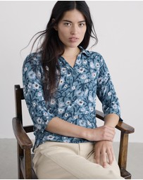 Seasalt - Seasalt Cornwall Blue Wavecrest Shirt in Organic Cotton Jersey