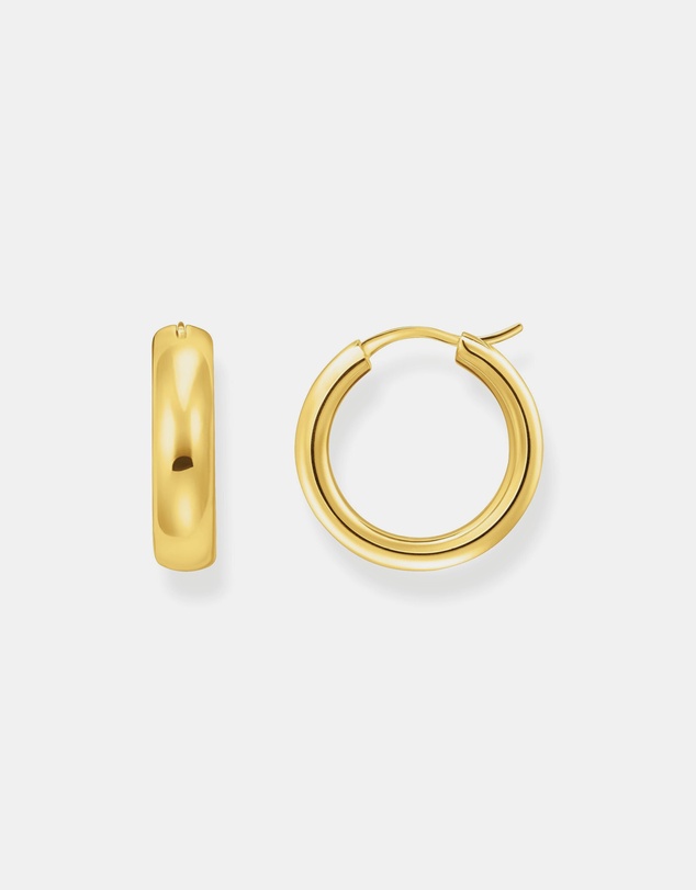 THOMAS SABO - Medium-sized hoop earrings in chunky design gold