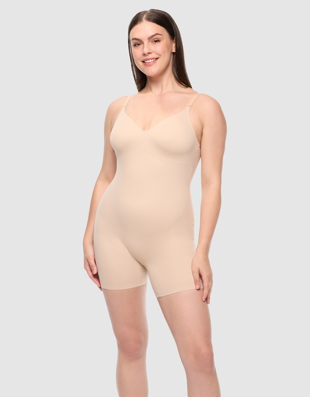 Cupid Fine Shapewear - Dress Rehearsal Mid-Thigh Low Back Shapewear Bodysuit