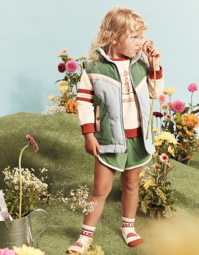 Banabae - Convertible Cord Puffer Jacket - Ocean