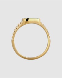 Elli Jewelry - Ring Signet 925 Sterling Silver Gold-Plated