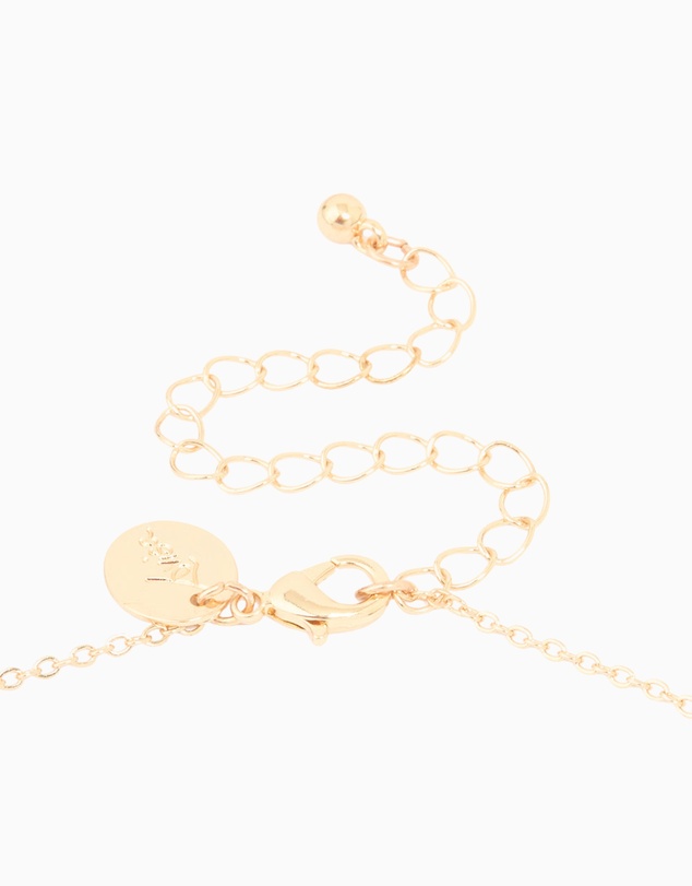 Lovisa - Gold Plated Cubic Zirconia Cross Rosary Y-Necklace