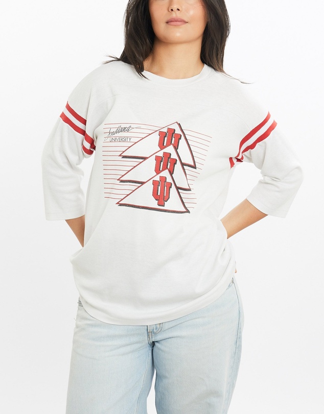 Vintage by The Real Deal - Pre Loved - Vintage 80s NCAA Indiana Hoosiers Jersey Tee
