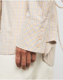 AERE - Fiora Cinched Waist Check Shirt